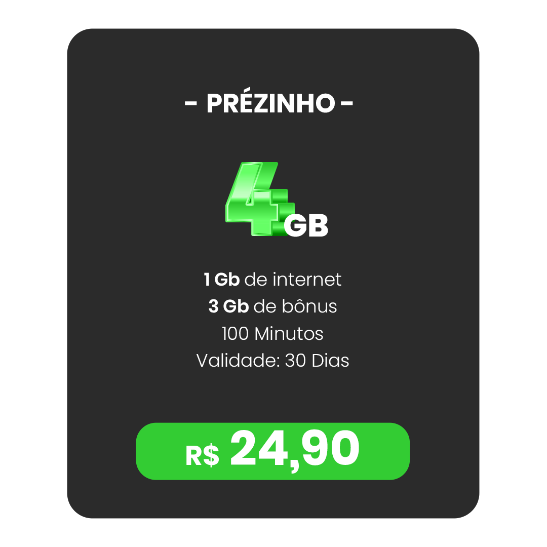 PLANO PRÉZINHO 4GB
